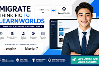 migrate thinkific to learnworlds with zapier klaviyo course setup launch