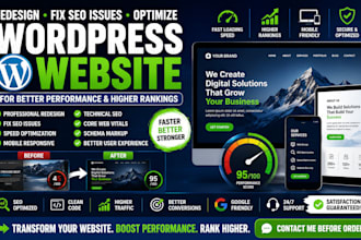 redesign fix SEO issues optimize your wordpress website for better performance