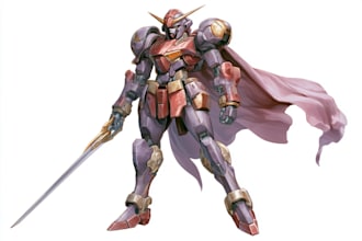 create a gundam robot art and illustration