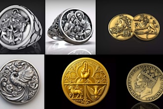 sculpt 3d printable coin, 3d coin bas relief medallion cnc stl file model