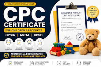 prepare CPC certificate childrens products cpsia astm cpsc for amazon seller