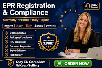 handle epr registration and compliance for germany, france, italy, spain