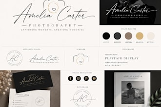 create a professional photography signature logo and brand kit