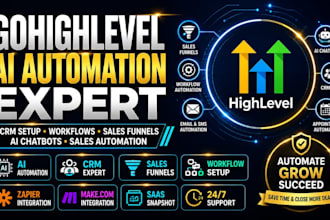 build gohighlevel sales funnel, setup website, create ghl automations, workflows