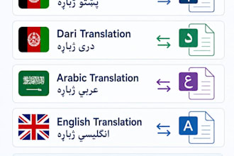 translate pashto, dari and arabic documents accurately