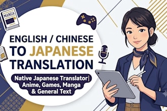 translate english or chinese to japanese for anime and games