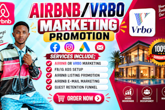 boost airbnb, vrbo bookings, vacation rentals via meta ads, email marketing, SEO