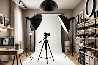 create stunning studio, podcast with realistic 3d rendering