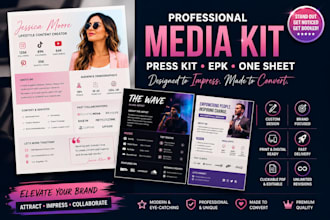 design media kit, press kit, epk, one sheet for influencers, authors and artists