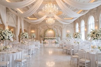 design 3d wedding decor, indoor and outdoor  event hall render, ceremony layout