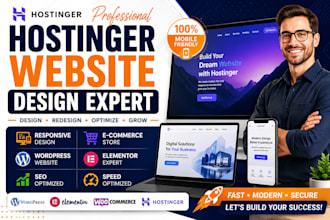 design hostinger website, godaddy website, wordpress website