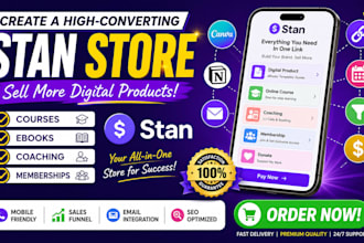 create stan store digital products bio link sales funnel and email integration