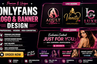 create amazing only fans, adult, erotic logo, and onlyfans banner