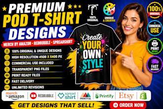 create high quality merch by amazon redbubble  spreadshirts t shirt designs