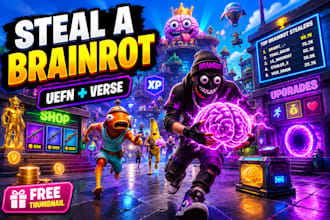 create a steal a brainrot fortnite uefn map with verse and free thumbnail