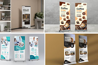design professional roll up banner, retractable banner, standee, and trade show