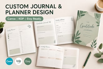 design canva journal, digital planner, workbook and kdp interior