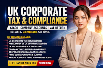 prepare UK corporate tax return ct600 UK company account and UK vat return
