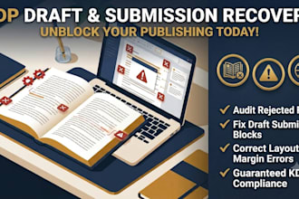 fix KDP draft submission blocks, rejected files, and layout errors