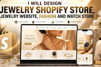 design jewelry shopify store, jewelry website, fashion store, wristwatch store