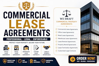 draft commercial lease agreement office warehouse retail and property contract