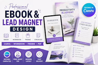 design professional lead magnet, ebook, workbook, freebie in canva