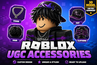 design roblox ugc hair, accessories and 3d wearables