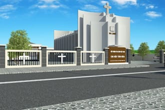renovate modern church,religious building design, cathedral,worship center in 3d