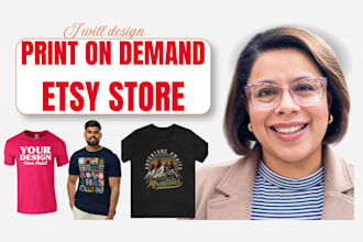 set up etsy pod shop, etsy print on demand integrated with printify or printful