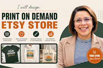 create print on demand etsy store, etsy pod integrated with printify or printful