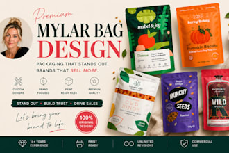 design premium stand up pouch mylar bag packaging