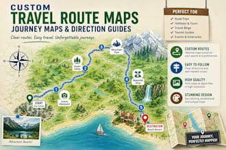 create custom travel routes maps journey maps and direction guides