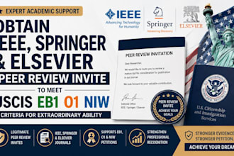 obtain ieee springer elsevier peer review invite to meet uscis eb1 o1 niw