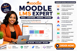 develop moodle lms website setup customization course migration