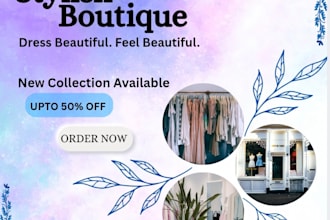 design boutique fashion poster and clothing ad banner