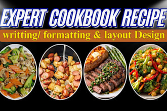write, design, format recipe book cookbook meal plan diet plan air fryer protein