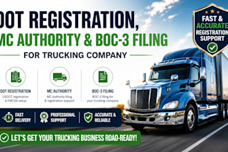 do dot registration, mc authority and boc 3 filing for trucking company
