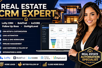 setup real estate CRM, lofty CRM, kvcore, boldtrail, follow up boss, hubspot