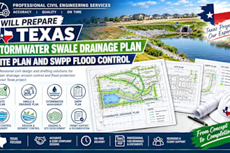 prepare texas stormwater swale drainage plan site plan and swpp flood control