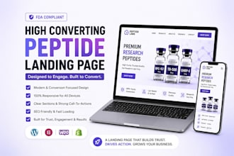 design a high converting peptide landing page for your business