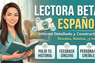 ser tu lectora beta y dar un informe detallado de tu novela
