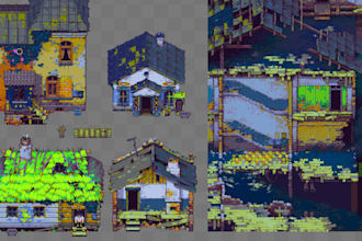 do pixel art tileset, pixel character sprites, sprite sheet animation rpg