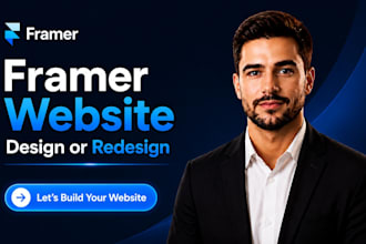 design modern framer website, landing page, SEO optimized, business website