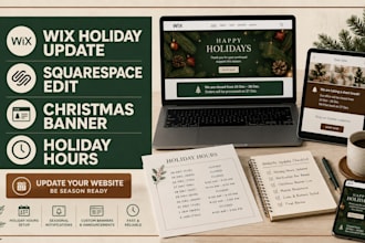 customize wix squarespace holiday banner christmas hours seasonal notification