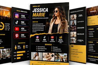design media kit, influencer media kit, clickable PDF canva media kit influencer