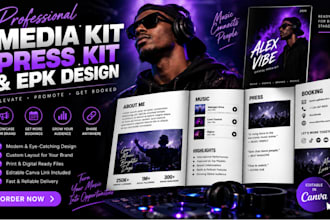 design social media kit dj artist epk press kit speaker media kit in canva, PDF