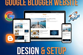 create a professional, responsive google blogger website or blog