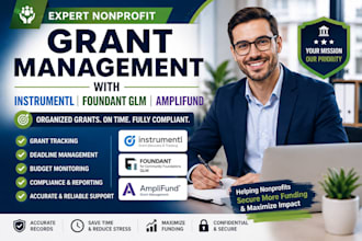 expertly manage instrumentl, foundant glm, and amplifund nonprofit grants