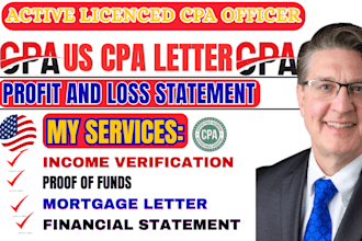 provide us cpa letter for mortgage income verification proof of found