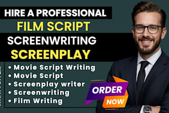 write movie script, screenplay, film script, comedy script and manga script